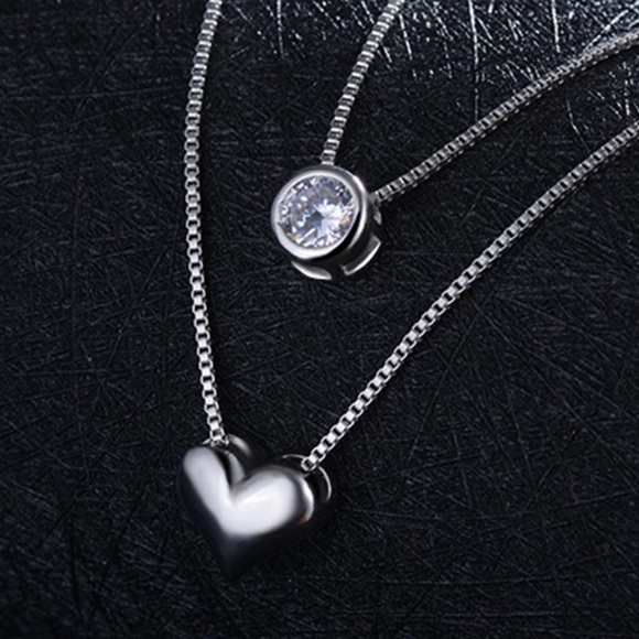 🔥Insta double layer chain heart pendant necklace - Picture 6 of 7